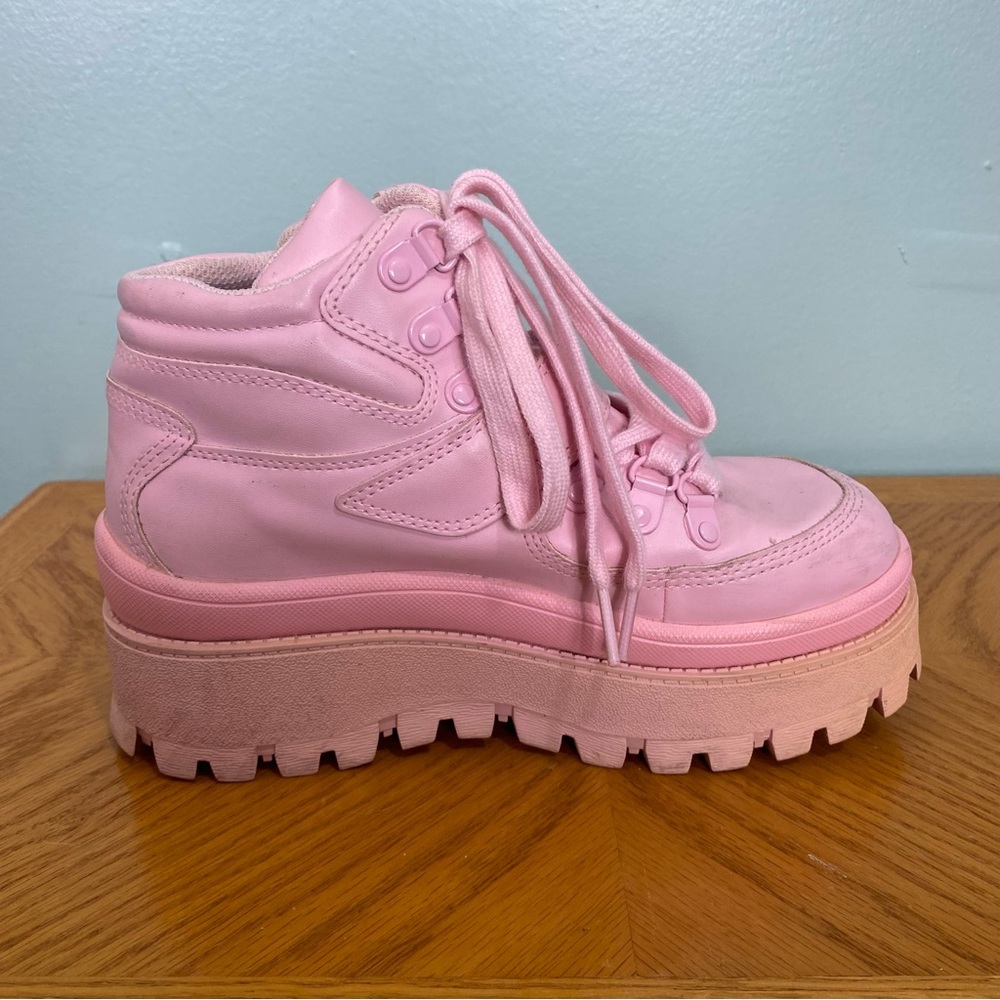 Jeffrey‎ Campbell Pink Platform Sneakers Shoes Sz 7 - Picture 5 of 13
